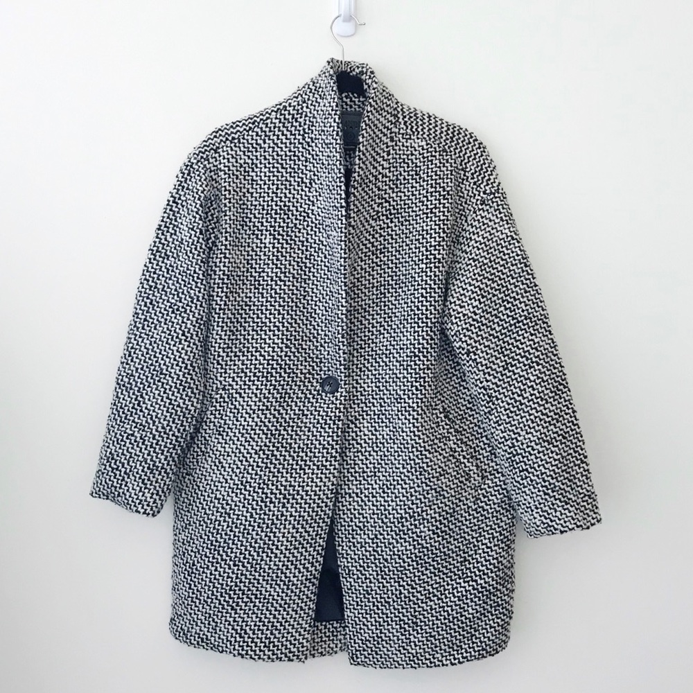 BLANK NYC Say Anything Tweed Cocoon Coat
